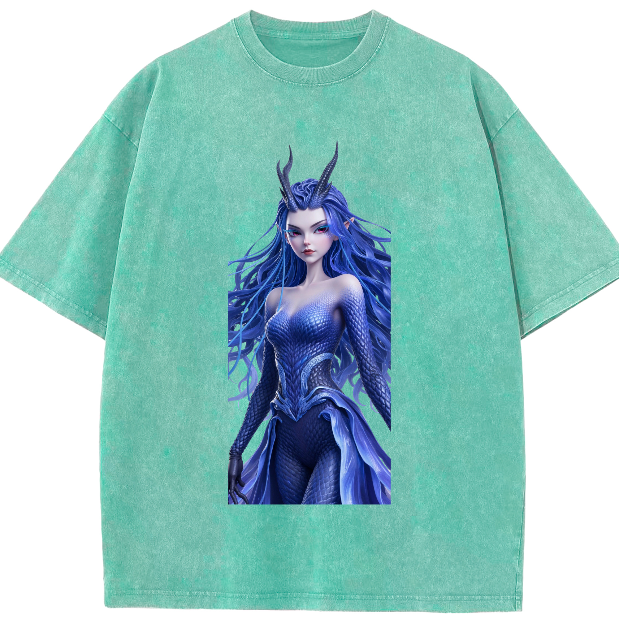 （画像用） Ne Zha 2 ナタ 魔童の大暴れ 綿100% ヴィンテージ風 半袖Tシャツ（フロントプリント）